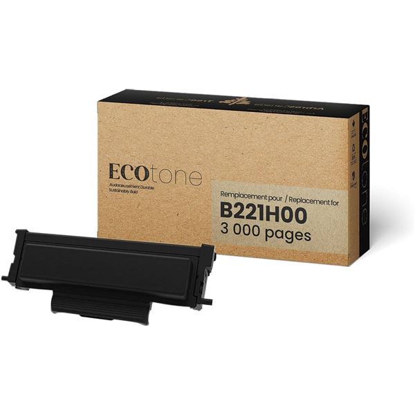 Lot of 12 - ECOTone B221H00-Lexmark Toner Cartridge, Black, Yield: 3,000