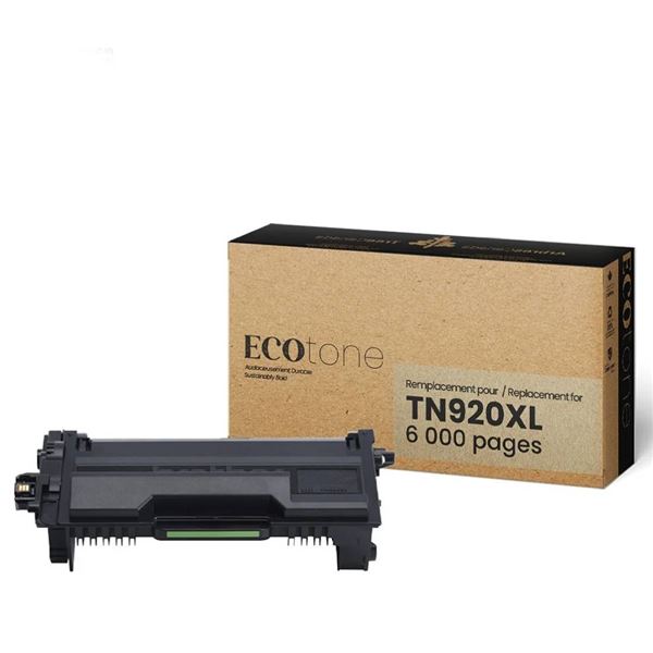 Lot of 10 - ECOtone TN920XL-Brother Toner Cartridge, Black, Yield: 6,000