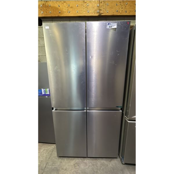 HISENSE 36" WIDE STAINLESS STEEL FRENCH DOOR FRIDGE WITH BOTTOM FREEZER