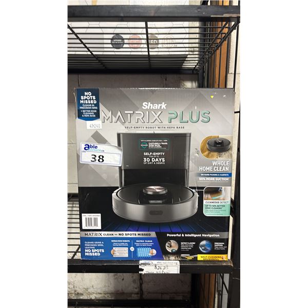 SHARK MATRIX PLUS SELF-EMPTY ROBOT VACUUM: *WORKING CONDITION UNKNOWN/MAY BE MISSING PARTS