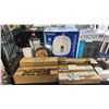 Image 2 : SHELF OF BOSCH POWER CORDS, FEIT ELECTRIC LED BULBS, HOMEDIC BATH SCALE. ALIEN TAPE & MORE