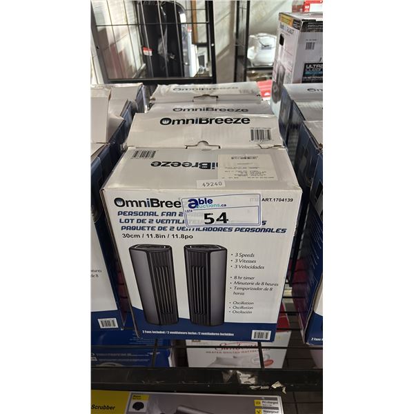 (4) OMNIBREEZE PERSONAL FAN 2-PACKS: *UNKNOWN WORKING CONDITION/MAY BE MISSING PARTS & OR PIECES*