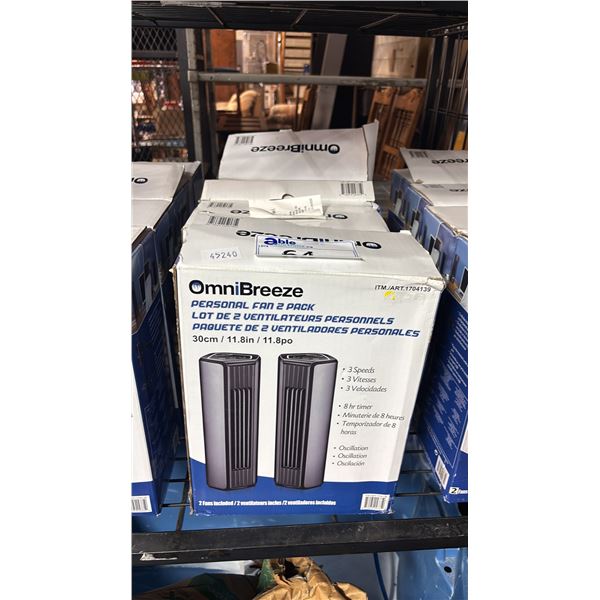 (4) OMNIBREEZE PERSONAL FAN TWIN PACKS: *UNKNOWN WORKING CONDITION/MAY BE MISSING PARTS & OR PIECES*