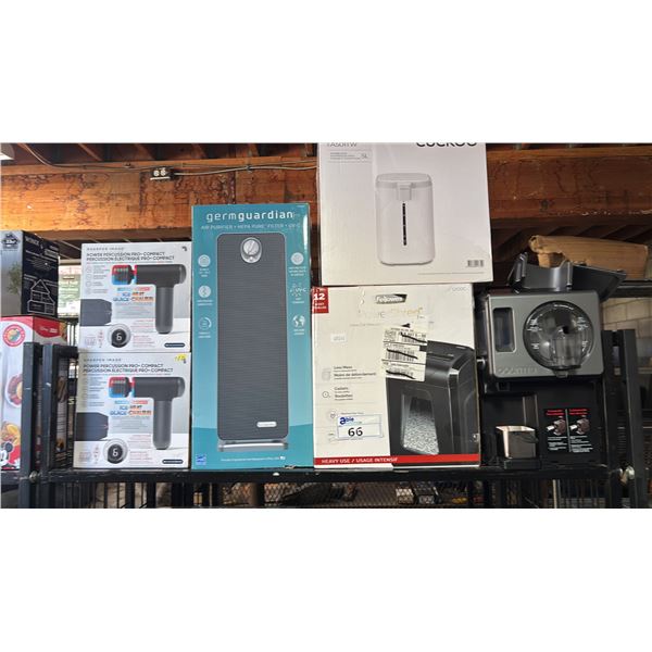 SHARPER IMAGE PERCUSSION MASSAGERS, GERM GUARDIAN PURIFIER, GOURMIA SOFT SERVE MAKER & MORE