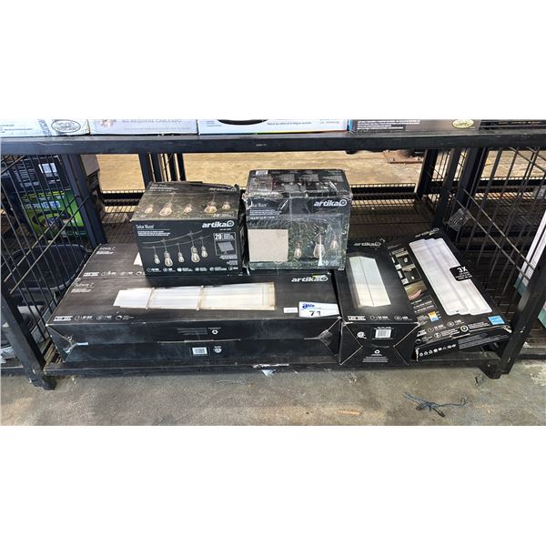 SHELF OF ASSTD. ARTIKA LIGHTS:  *UNKNOWN WORKING CONDITION/MAY BE MISSING PARTS & OR PIECES*