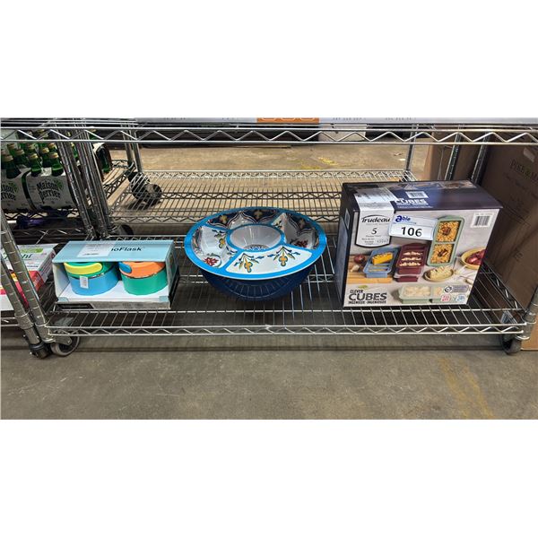 TRUDEAU CLEVER CUBES, MELAMINE SERVING SET & INSULATED FOOD JARS