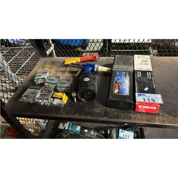 ASSTD. RIVETS, ROK AIR POP RIVETER, WELDING ELECTRODES & KING KLIK HAND POP RIVETER