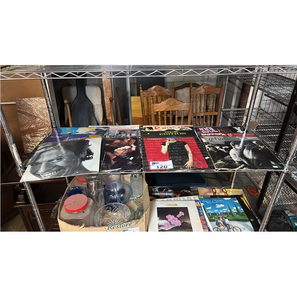 SHELF OF ASSORTED VINTAGE LP RECORDS: A-HA, LOVERBOY, BILLY IDOL, ROBERT PALMER & MORE