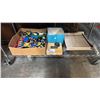 Image 1 : SHELF OF ASSORTED LEGO PIECES, PAPER CUTTER, DISNEY WOOD BLOCK PUZZLE & MORE