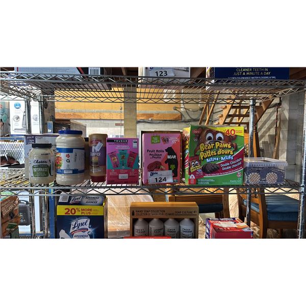 SHELF OF ASSORTED FOOD PRODUCTS