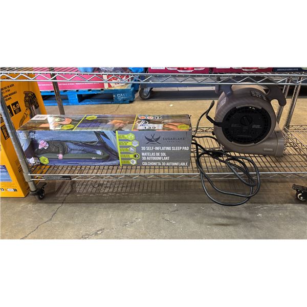 SUGAR LAKE 3D SELF-INFLATING SLEEP PAD & LASKO FAN