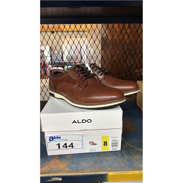 MEN'S SIZE 8 ALDO DARK TAN SHOES
