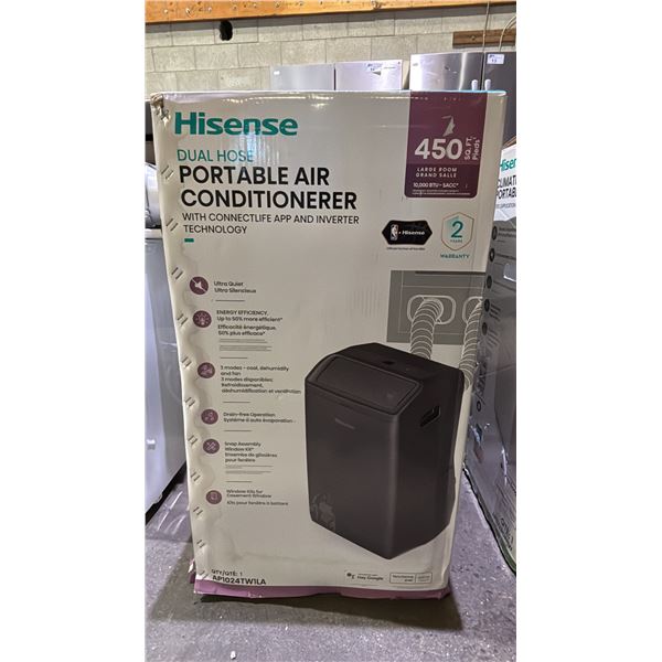 HISENSE 450 SQUARE FOOT 10,000 BTU SACC PORTABLE AIR CONDITION WITH HOSE *IN BOX*