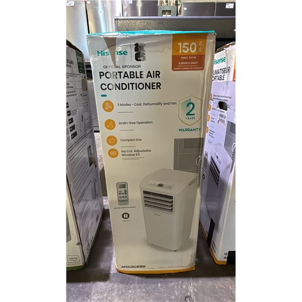 HISENSE 150 SQUARE FOOT 5,000 BTU SACC PORTABLE AIR CONDITION WITH HOSE *IN BOX*