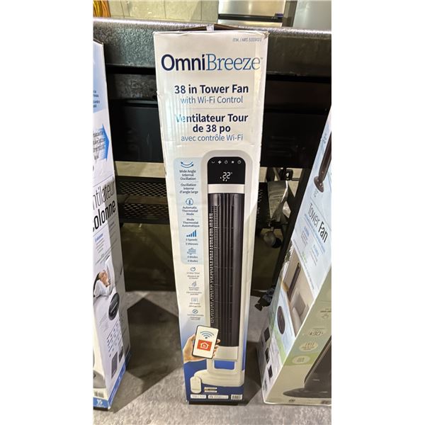 OMNIBREEZE 38" TOWER FAN WITH WI-FI CONTROL