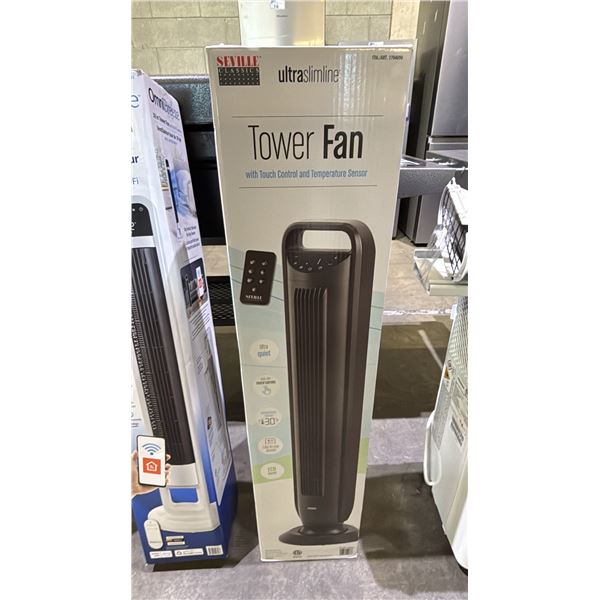 SEVILLE ULTRA SLIMLINE TOWER FAN WITH TOUCH CONTROL & TEMPERATURE SENSOR