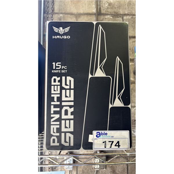(2) HAUGO PANTHER SERIES 15 PC KNIFE SET