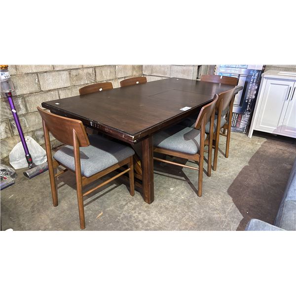 MID-CENTURY MODERN DINING SET WITH MATCHING 6 CHAIRS
