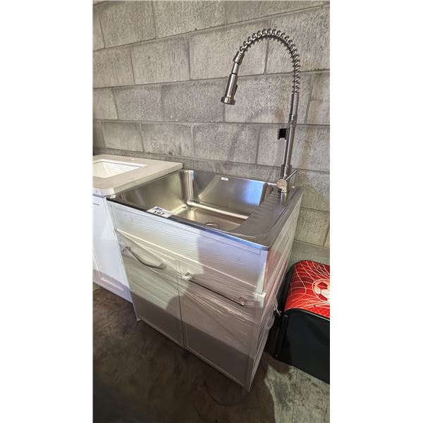 ALL-IN-ONE LAUNDRY CABINET WITH STAINLESS STILL SINK AND FAUCET