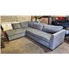 Image 1 : GREY FABRIC UPHOLSTERED SECTIONAL SOFA WITH CUSHIONS