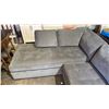 Image 2 : GREY FABRIC UPHOLSTERED SECTIONAL SOFA WITH CUSHIONS