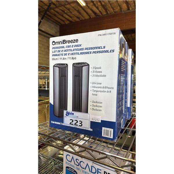 (3) OMNI BREEZE 2PACK PERSONAL FAN