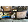 Image 1 : SHELF OF ASSORTED ITEMS INCL. LING MEI BADMINTON SET WITH CASE, FOLDABLE STORAGE BOXES AND MORE