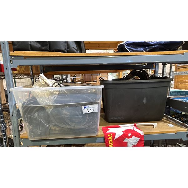 (2) TOTES OF RUBBER DRIVE BELTS