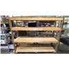 Image 1 : WOOD 4-TIER SHELVING UNIT: APPROX. 82" WIDE X 24" DEEP X 69" TALL