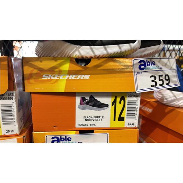 CHILD'S SIZE 12 SKETCHERS BLACK/PURPLE RUNNING SHOES
