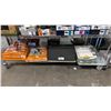 Image 1 : SHELF OF DRY CAT FOOD, DRY DOG FOOD CUTTING BOARD, ALUMINUM TRAYS & FLOOR MATS