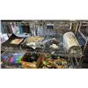 Image 1 : SHELF OF ASSORTED ITEMS INCLUDING LONG EXTENSION WIRE, SAND PAPER AND MORE