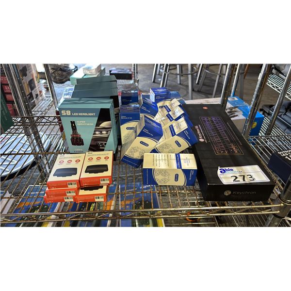 ASSORTED ITEMS INCLUDING S8 LED LIGHTS, SMART VEHICLE HEALTH MONITOR MINI AND MORE