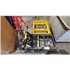 Image 1 : YELLOW HYDRAULIC MOTORCYCLE AND ATV JACK AND ROLLING ENGINE STAND