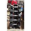 Image 2 : RUBBER HEX DUMBBELL SET WITH VERTICAL A-FRAME RACK 5LBS-25LBS