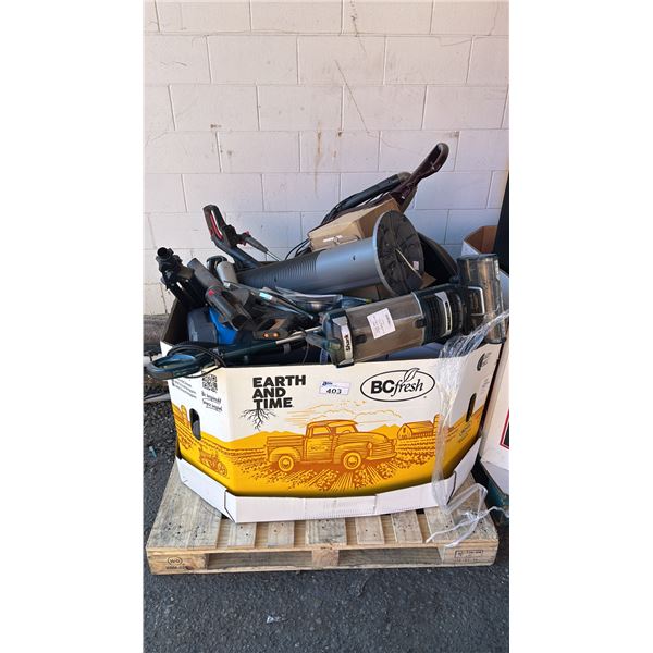 PALLET OF ASSTD. HOME GOODS: HEATERS, VACUUMS, BATHROOM SCALES MORE: *UNKNOWN WORKING CONDITION/