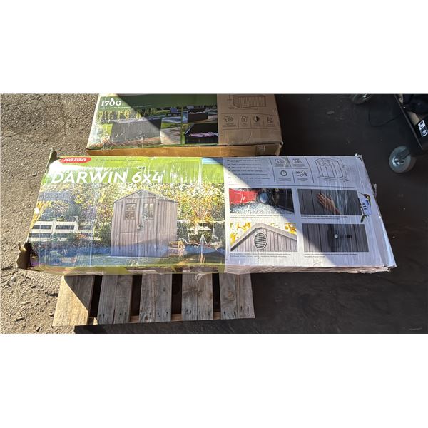 KETER DARWIN 6 FT. X 4 FT. SHED: *UNKNOWN WORKING CONDITION/MAY BE MISSING PARTS & OR PIECES*