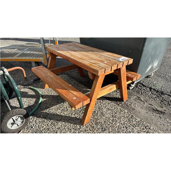 CHILDREN'S WOOD PICNIC TABLE WITH BENCHES