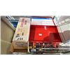 Image 3 : SHELF OF ASSORTED ITEMS INCLUDING HAUL MASTER 1/4" D-RING ANCHOR, EMPTY TOOL BOX AND MORE