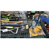 Image 4 : SHELF OF ASSORTED HAND TOOLS INCL. SHOVEL , T-BAR, HAMMER AND MORE