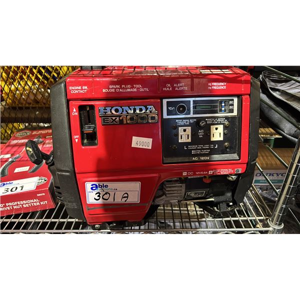 VINTAGE HONDA EX1000 PORTABLE GAS GENERATOR