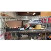 Image 1 : SHELF OF ASSORTED ITEMS INCLUDING WARN WINCH DAMPER, CAPS AND MORE
