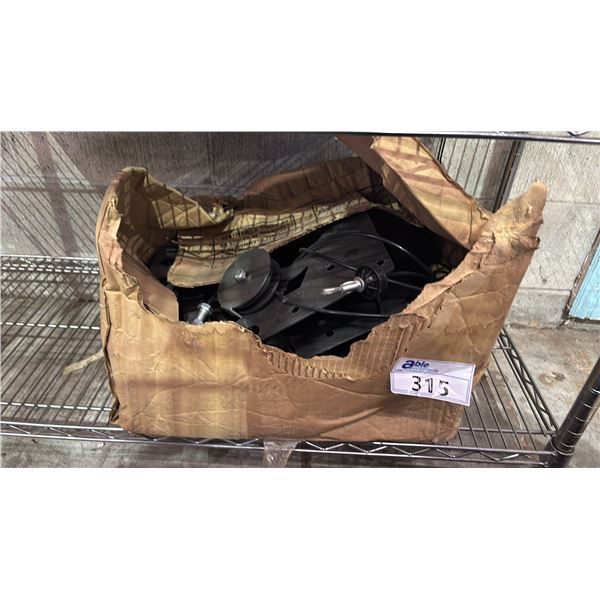 BOX OF GYM EQUIPMENT PARTS *UNKNOWN IF COMPLETE*