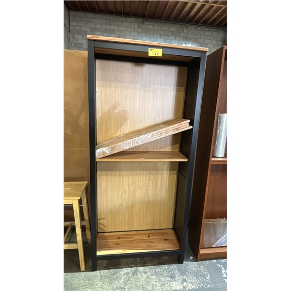 WOOD 6-TIER STORAGE SHELF: APPROX. 78"T X 35"W X 13.5" D