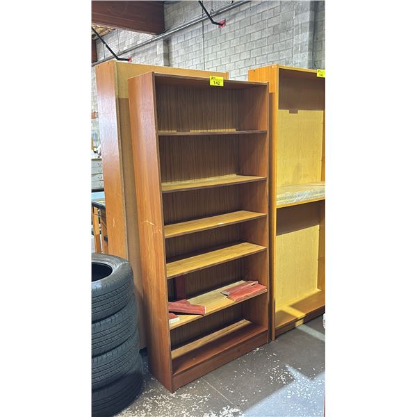 WOOD 6-TIER STORAGE SHELF: APPROX. 75"T X 35"W X 11.5" D