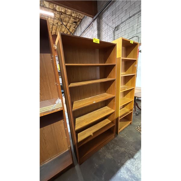 WOOD 6-TIER STORAGE SHELF: APPROX. 75"T X 35"W X 11.5" D