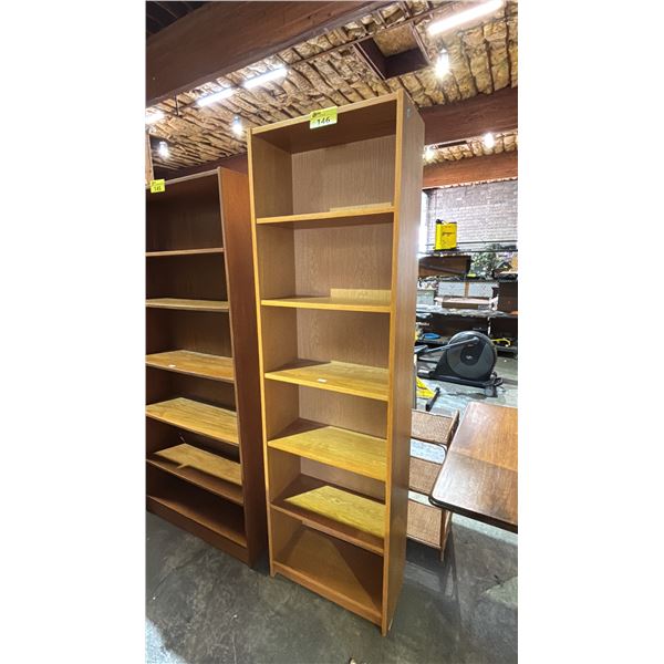 WOOD 6-TIER STORAGE SHELF: APPROX. 80"T X 23.5"W X 11" D