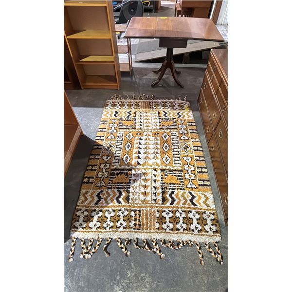 VINTAGE BERBER-STYLE HAND WOVEN AREA RUG: APPROX.  71" X 48"