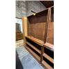 Image 1 : 6 TIER WOOD STORAGE CABINET: APPROX. 80"T X 48"W X 14"D (AT ITS DEEPEST POINT)