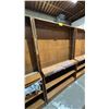 Image 1 : 6 TIER WOOD STORAGE CABINET: APPROX. 80"T X 48"W X 14"D (AT ITS DEEPEST POINT)